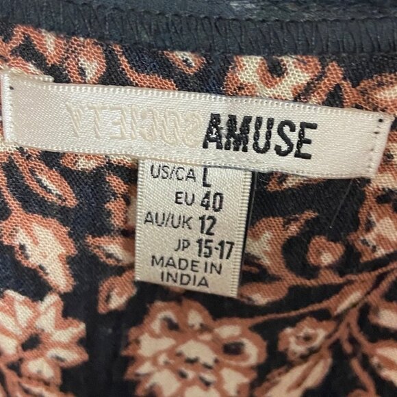 Revolve Ditzy Floral Romper Playsuit Size Large Brown Black Boho Festival Amuse - Picture 5 of 11